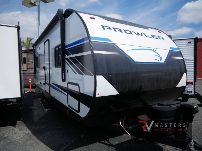 Heartland Prowler 240SRB travel trailer exterior view on the dealer's lot